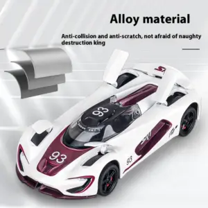 1:32 Scale White Sports Car Model with Graphics 11 S6c0ba23750f84d7e9c7a87b712fd2259t