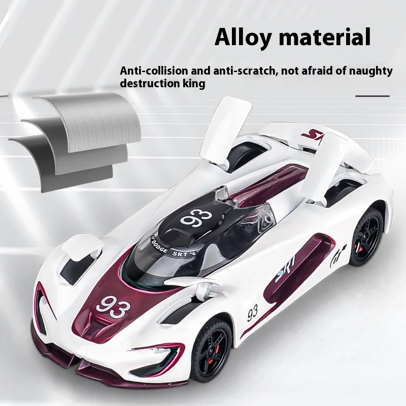 1:32 Scale White Sports Car Model with Graphics 3 1:32 Scale White Sports Car Model with Graphics - Image 3