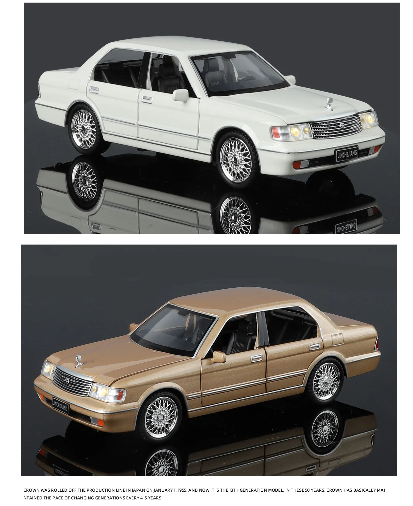 1:32 Crown Alloy Diecast Model Car Black Sedan 4 1:32 Crown Alloy Diecast Model Car Black Sedan - Image 4