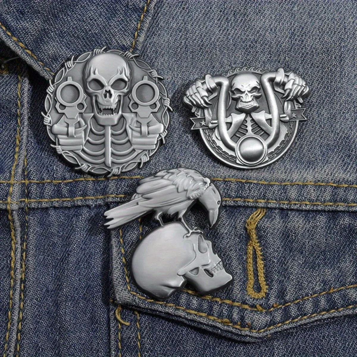 Dark Punk Skull Brooch in Three Designs 4 Dark Punk Skull Brooch in Three Designs - Image 4