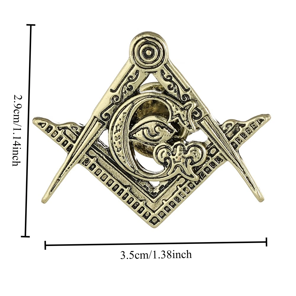 Freemason Lapel Pin in Black and Gold 3 Freemason Lapel Pin in Black and Gold - Image 3