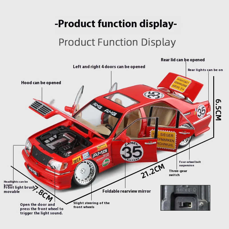 Retro Luxury Car Alloy Model 1:24 Scale 3 Retro Luxury Car Alloy Model 1:24 Scale - Image 3