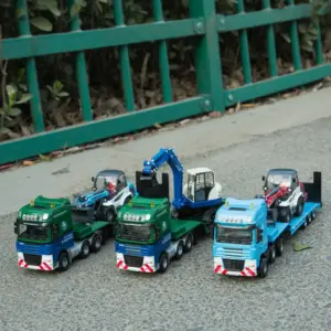 1:50 Scale Trailer Truck with Excavator and Forklift 10 S7e6ff671fa58431281009561f27474410