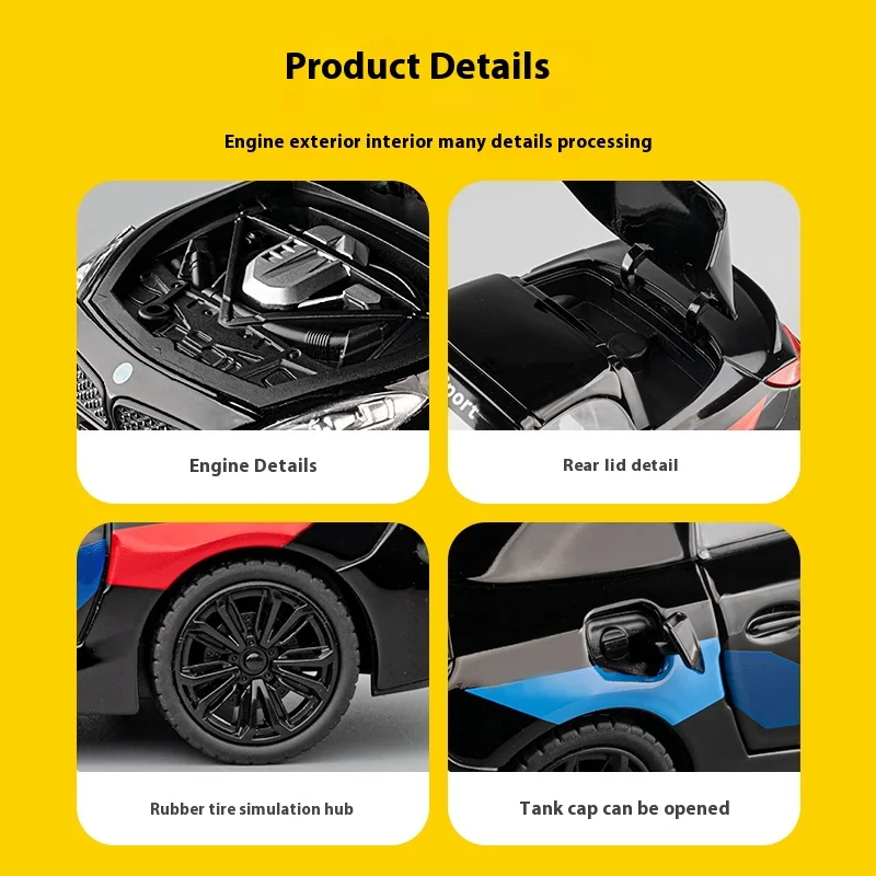 BMW Z4 M40I Convertible 1:22 Scale Diecast Model 6 BMW Z4 M40I Convertible 1:22 Scale Diecast Model - Image 6