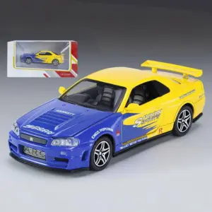 1:32 GTR R34 Diecast Model Car with Lights 29 S85060152e8c14bc881f0646f46d6f636u