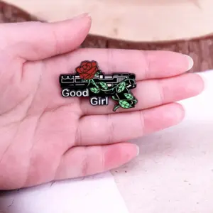 Gun and Rose Brooch with Good Girl Inscription 10 S852b822b7fee4cbeb604f4a1574bb2c0W