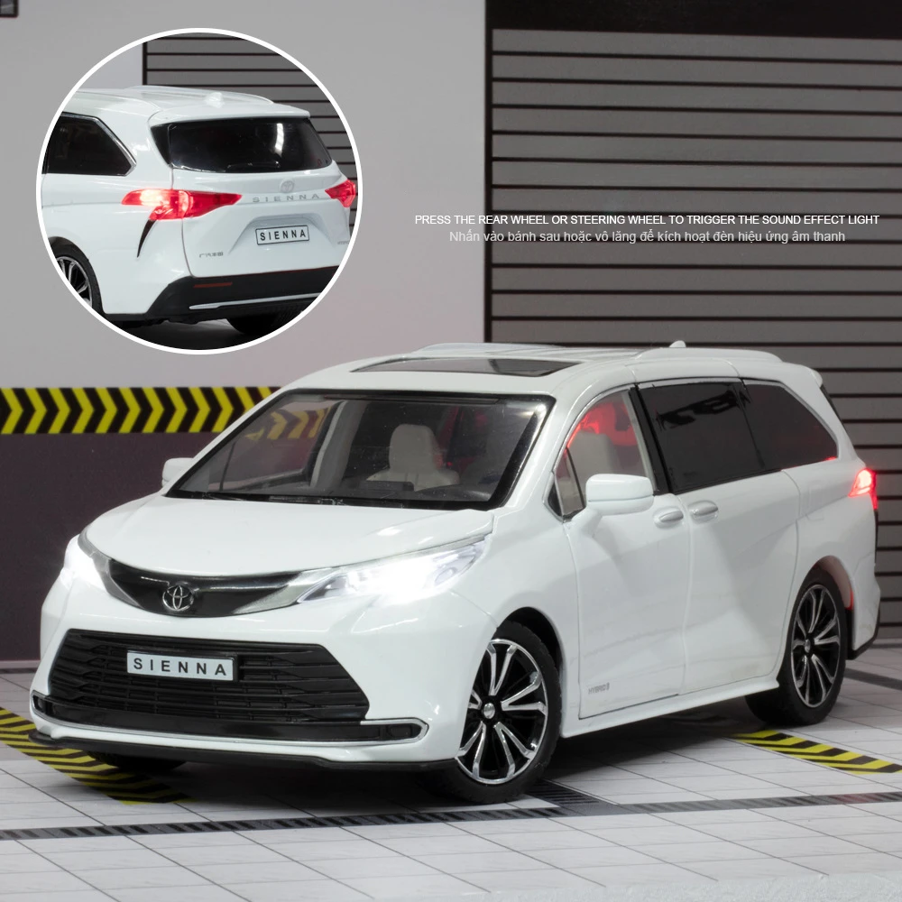 Black Sienna MPV 1:24 Diecast Model with Lights 2 Black Sienna MPV 1:24 Diecast Model with Lights - Image 2