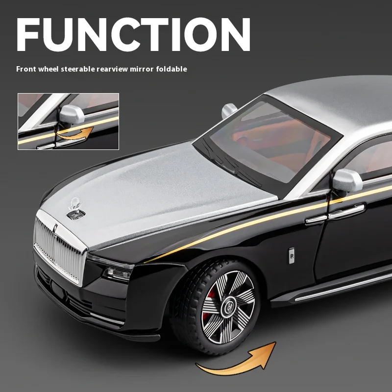 1:24 Scale Luxury Black Zinc Alloy Car Model 5 1:24 Scale Luxury Black Zinc Alloy Car Model - Image 5