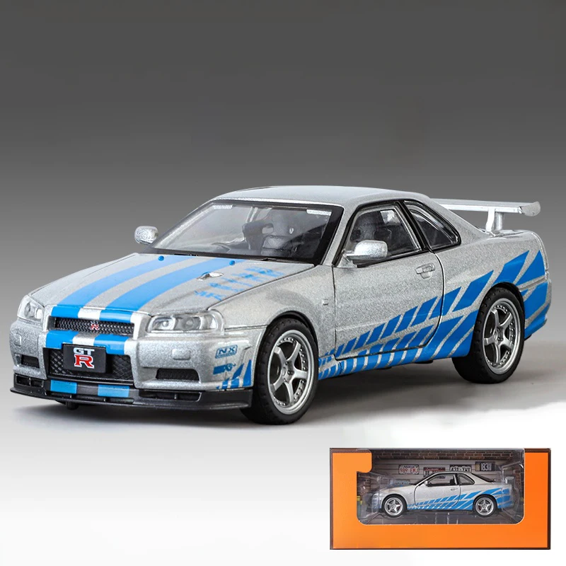 GTR R34 Skyline 1:32 Diecast Model Car 14 GTR R34 Skyline 1:32 Diecast Model Car - Image 14