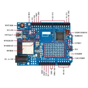 Arduino UNO R4 Minima ESP32-S3 USB Board 12 S8c6e274296dd4e4ebb40ad7a9874792dC