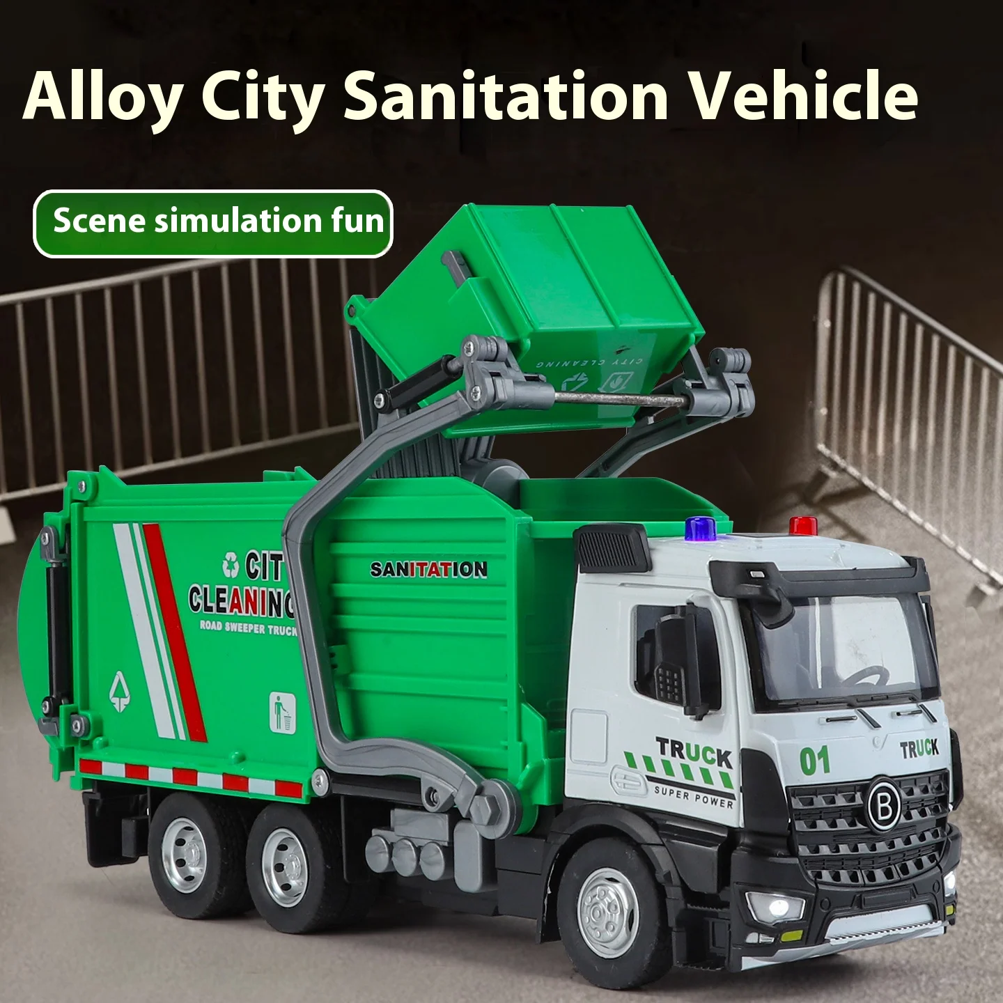 1:18 Scale Diecast City Sprinkler Truck Model 4 1:18 Scale Diecast City Sprinkler Truck Model - Image 4