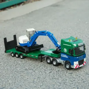 1:50 Scale Trailer Truck with Excavator and Forklift 12 S914485e61f1344e4ae71a5161531e83ek