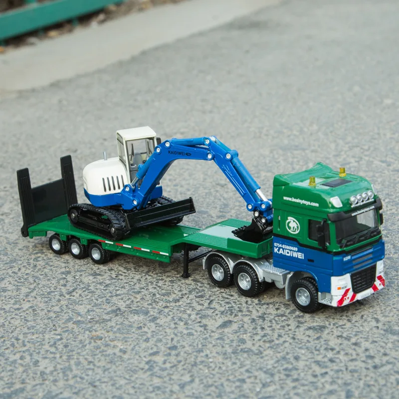 1:50 Scale Trailer Truck with Excavator and Forklift 5 1:50 Scale Trailer Truck with Excavator and Forklift - Image 5