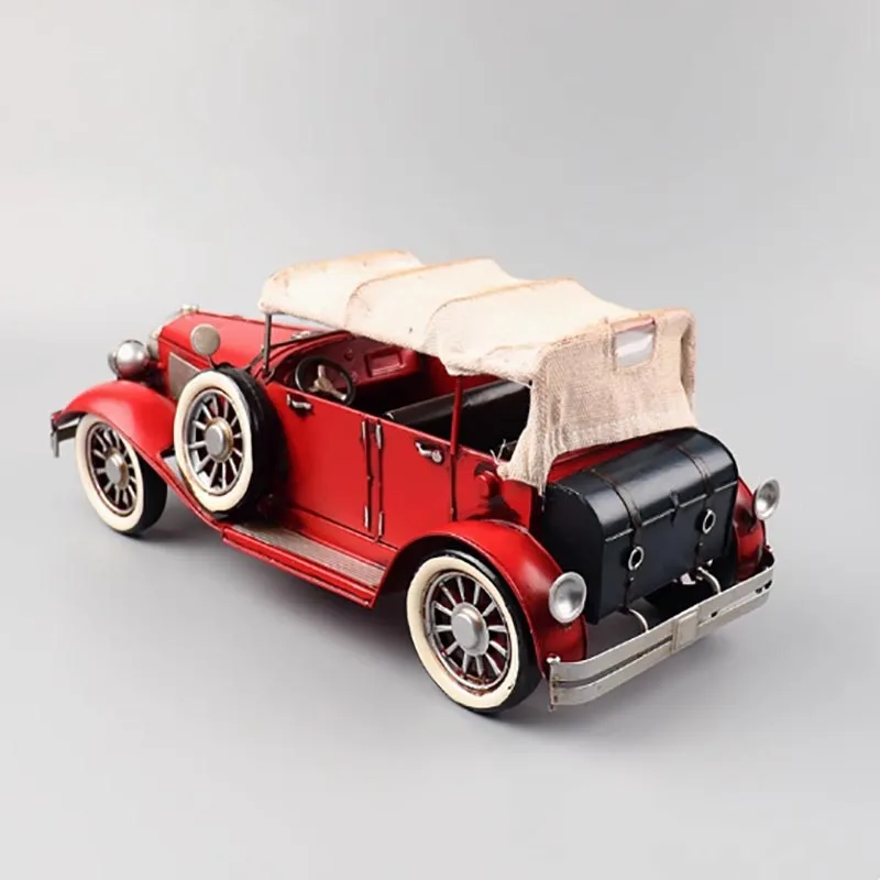 Vintage Ironwork Diecast Car Model Red 4 Vintage Ironwork Diecast Car Model Red - Image 4