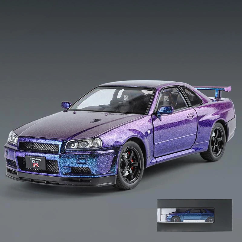 Nissan GTR R34 Skyline 1:24 Diecast Model 13 Nissan GTR R34 Skyline 1:24 Diecast Model - Image 13