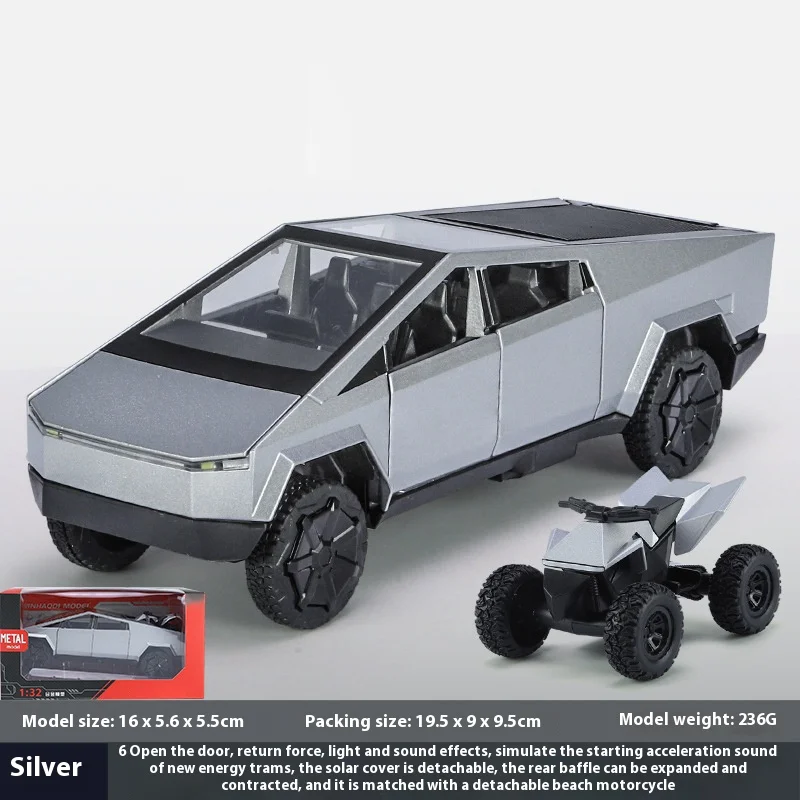 1:32 Scale Die-Cast Cybertruck Model with ATV 11 1:32 Scale Die-Cast Cybertruck Model with ATV - Image 11