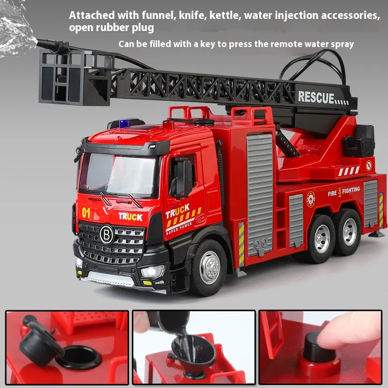 Large 1:18 Diecast Fire Truck Alloy Model 3 Large 1:18 Diecast Fire Truck Alloy Model - Image 3