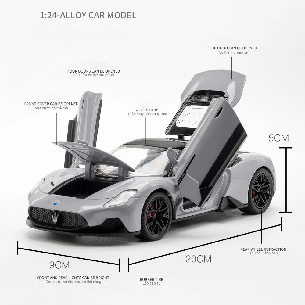 Maserati MC20 Supercar Model 1:24 Scale Diecast 5 Maserati MC20 Supercar Model 1:24 Scale Diecast - Image 5