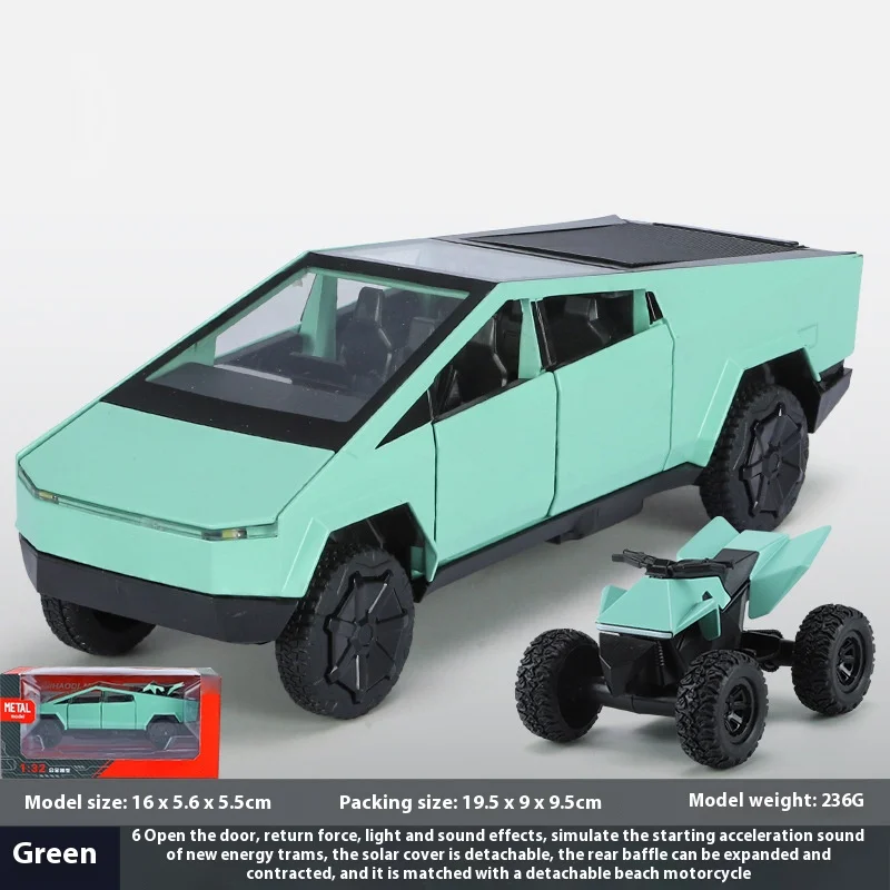 1:32 Scale Die-Cast Cybertruck Model with ATV 12 1:32 Scale Die-Cast Cybertruck Model with ATV - Image 12