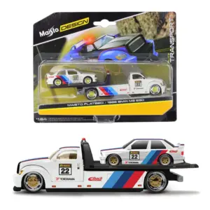 Maisto 1:64 Die-Cast Flatbed Truck and BMW M3 E30 34 Sa6e8bad3aca944a4b84f6a595511be78Q
