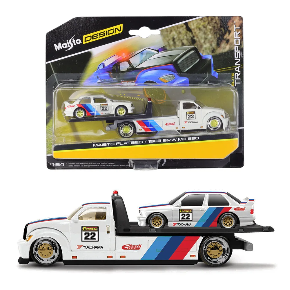 Maisto 1:64 Die-Cast Flatbed Truck and BMW M3 E30 9 Maisto 1:64 Die-Cast Flatbed Truck and BMW M3 E30 - Image 9