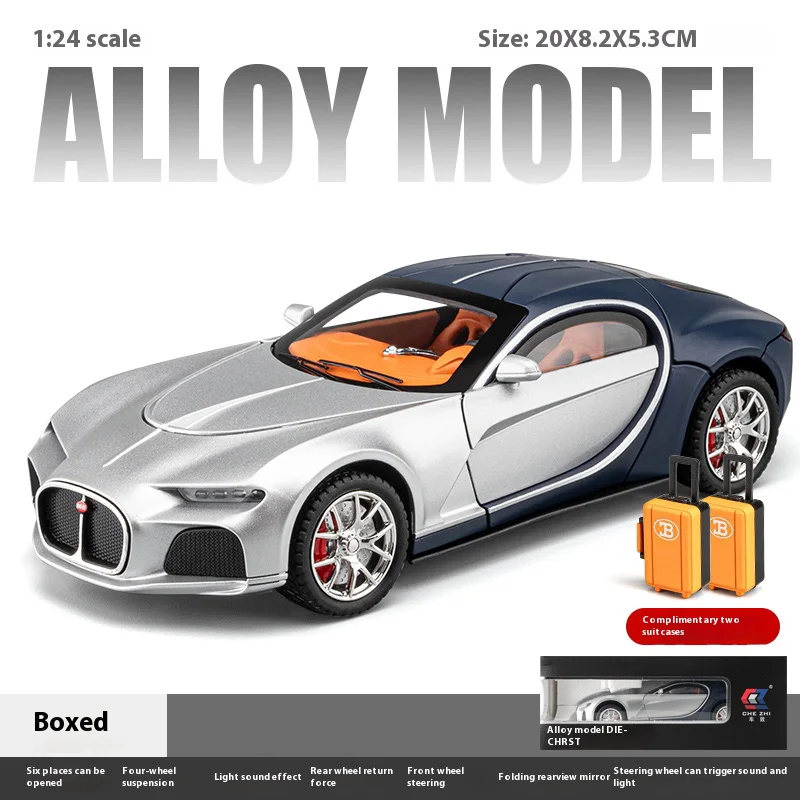 Glossy Black 1:24 Scale Alloy Model Car 7 Glossy Black 1:24 Scale Alloy Model Car - Image 7