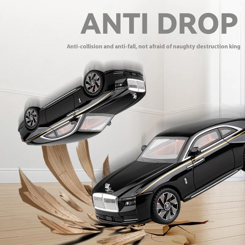 1:24 Scale Luxury Black Zinc Alloy Car Model 4 1:24 Scale Luxury Black Zinc Alloy Car Model - Image 4