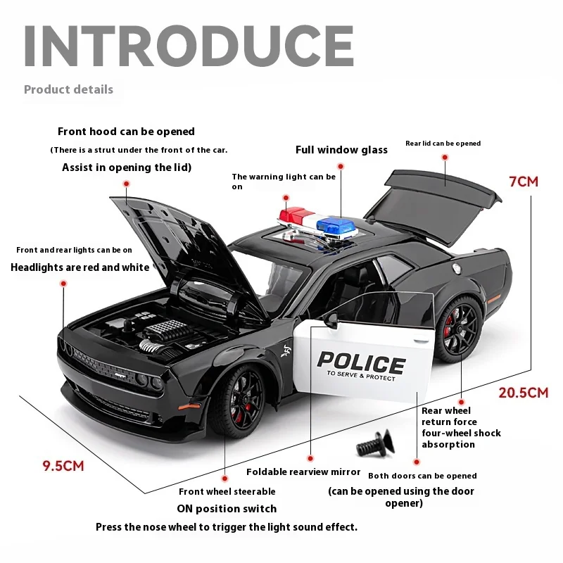 1:24 Dodge Challenger SRT Hellcat Police Model 2 1:24 Dodge Challenger SRT Hellcat Police Model - Image 2