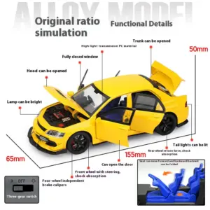 Sporty Yellow Alloy Model Car Collectible 12 Sb40bef542f294e96ae771f98c998f953h