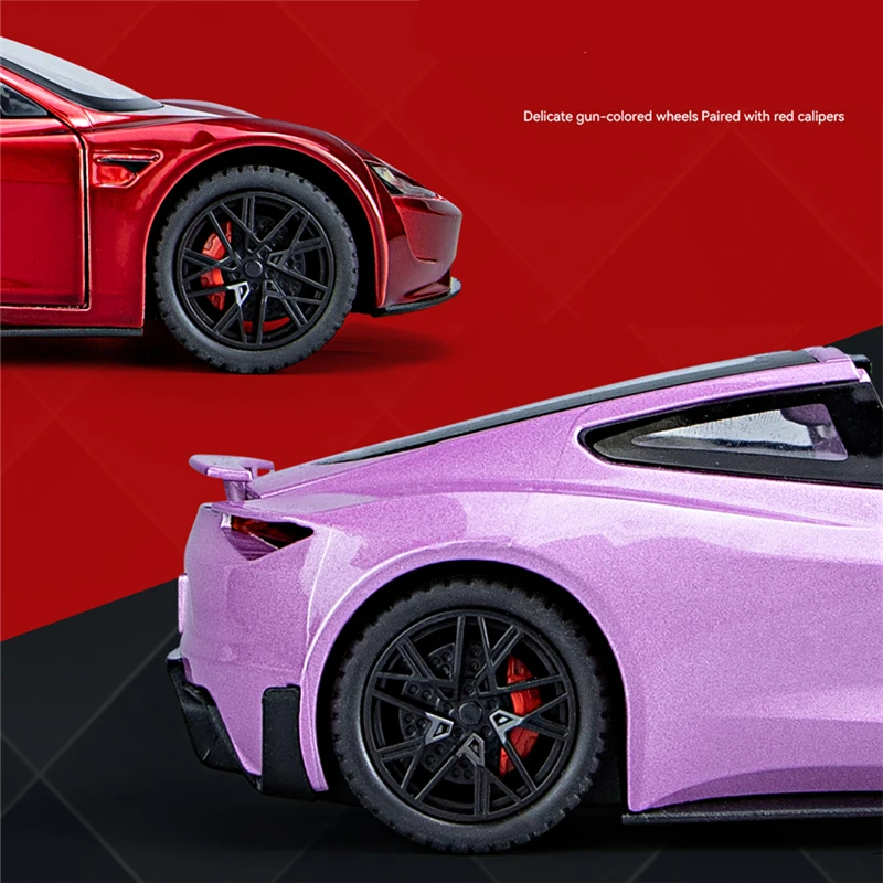 1:24 Scale Red Roadster Convertible Model Car 4 1:24 Scale Red Roadster Convertible Model Car - Image 4