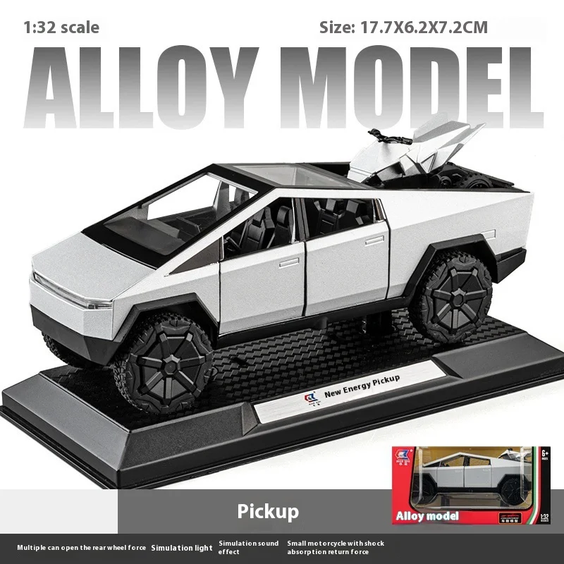 1:32 Scale Diecast Cybertruck Model with Lights 9 1:32 Scale Diecast Cybertruck Model with Lights - Image 9