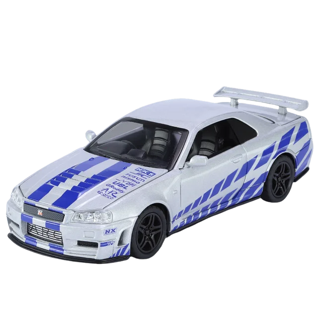 GTR R34 Skyline 1:32 Diecast Model with Lights 7 GTR R34 Skyline 1:32 Diecast Model with Lights - Image 7