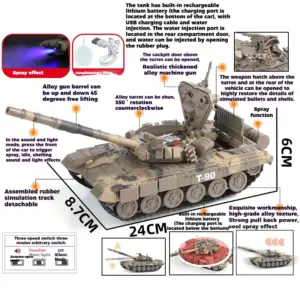 T-90 Russian Tank Diecast Model with Lights 9 Sbda5dce9e7c348edbeacc613d7974b87x