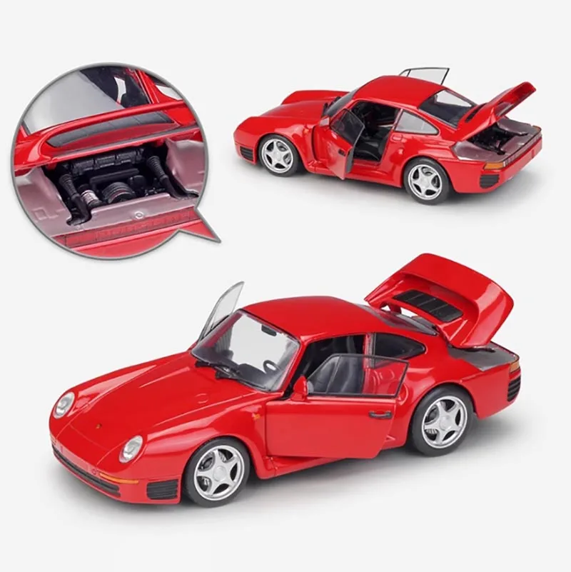Welly 1:24 Scale Red Diecast Sports Car Model 4 Welly 1:24 Scale Red Diecast Sports Car Model - Image 4
