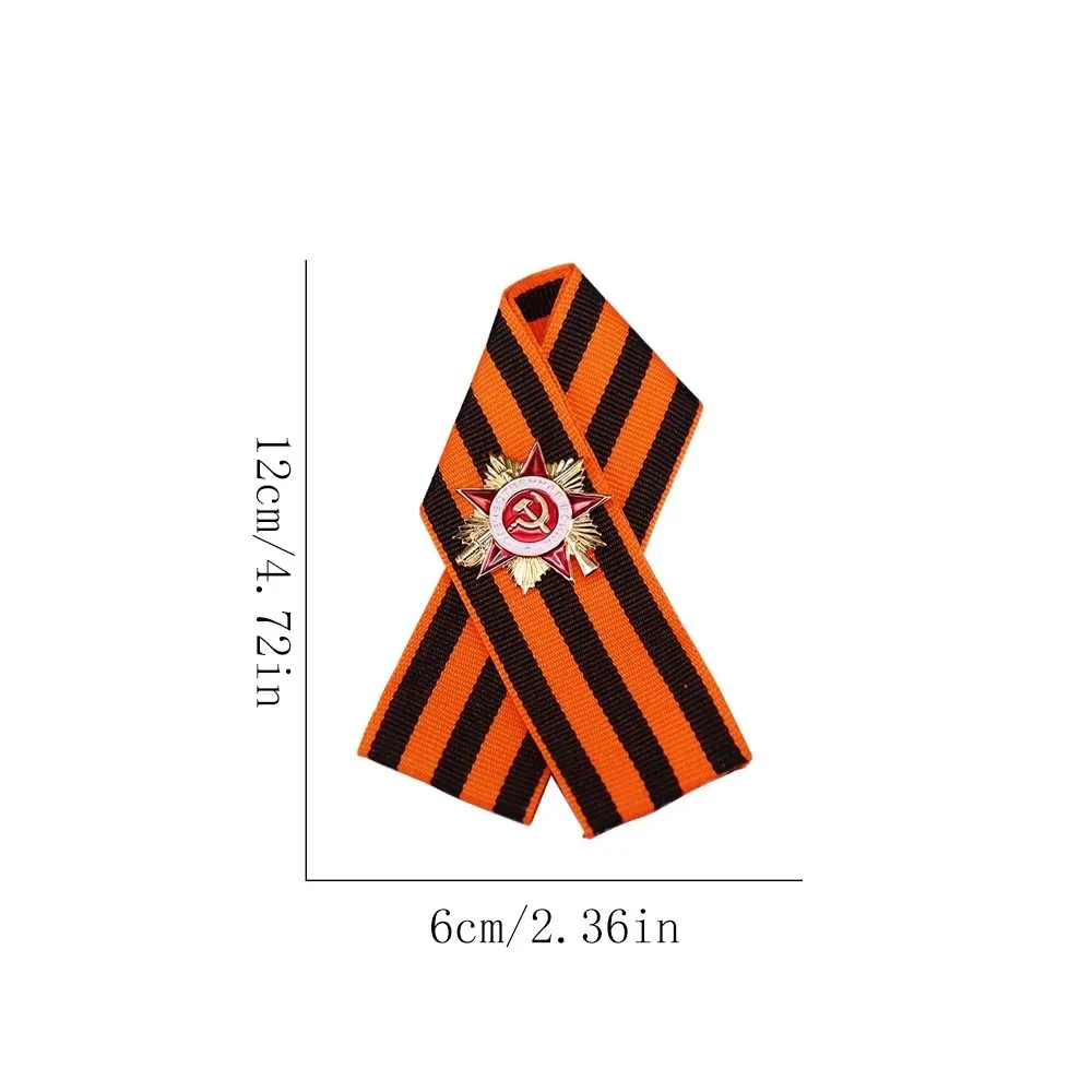 Vintage USSR Badge Lapel Pin with George Ribbon 2 Vintage USSR Badge Lapel Pin with George Ribbon - Image 2