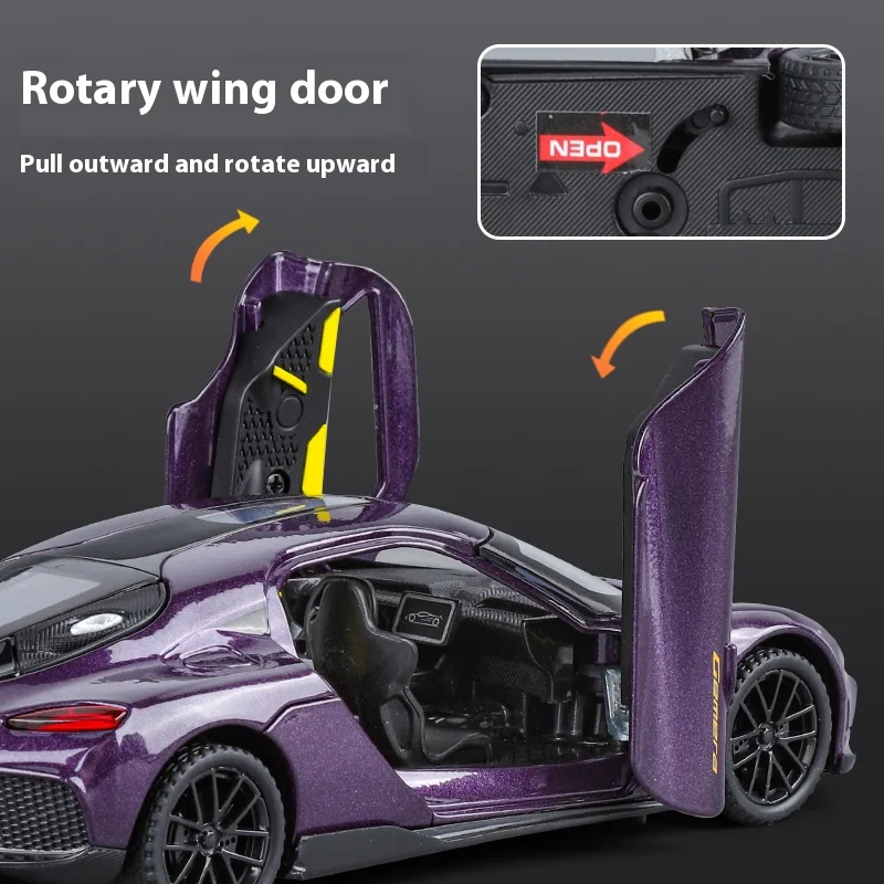 Gemera GT 1:32 Scale Diecast Model in Metallic Purple 3 Gemera GT 1:32 Scale Diecast Model in Metallic Purple - Image 3