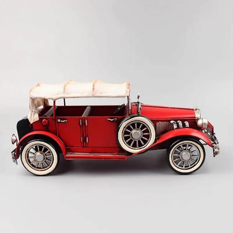 Vintage Ironwork Diecast Car Model Red 3 Vintage Ironwork Diecast Car Model Red - Image 3