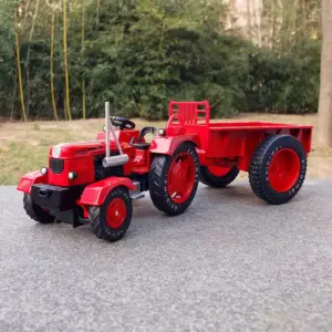 1:18 Scale Vintage Red Tractor Model with Trailer 15 Sc83a565f357047a99d6ed84e8ab5ae76K