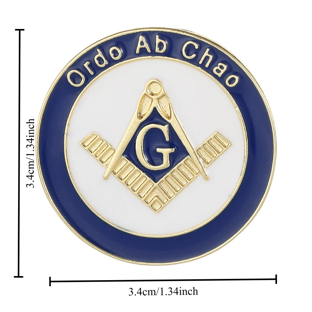 Freemason Lapel Pin in Black and Gold 2 Freemason Lapel Pin in Black and Gold - Image 2