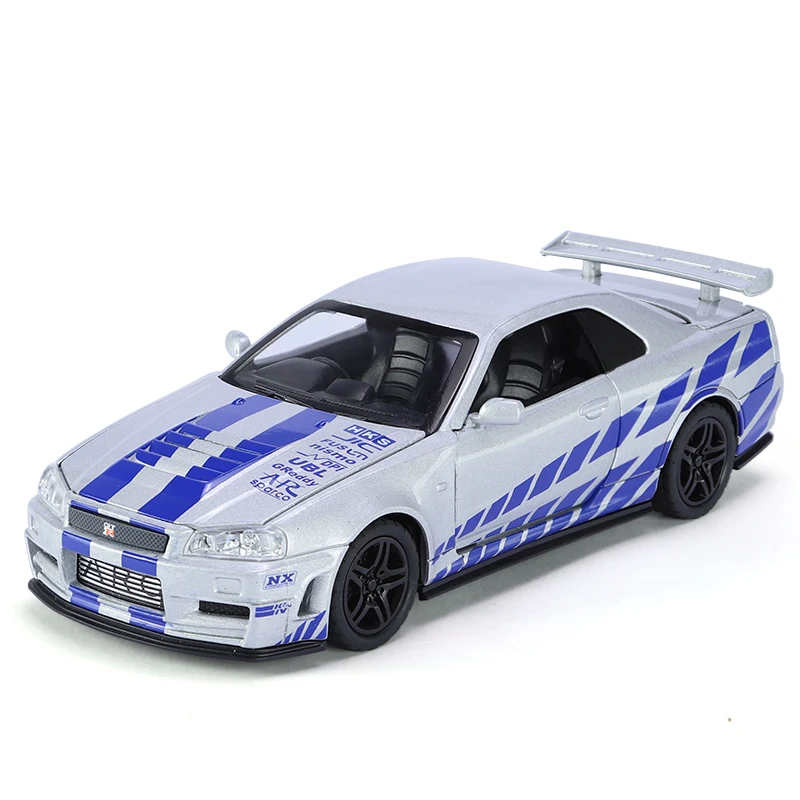 1:32 GTR R34 Diecast Model Car with Lights 14 1:32 GTR R34 Diecast Model Car with Lights - Image 14