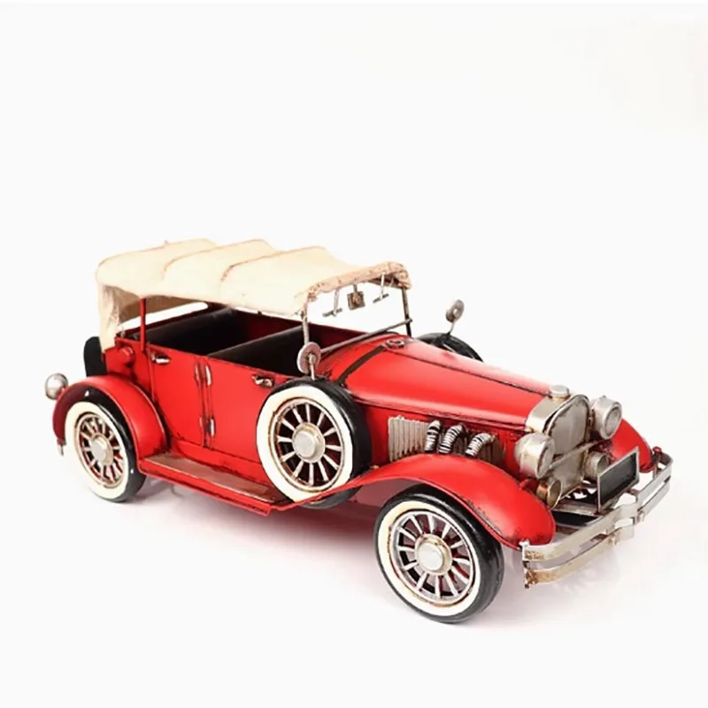 Vintage Ironwork Diecast Car Model Red 5 Vintage Ironwork Diecast Car Model Red - Image 5