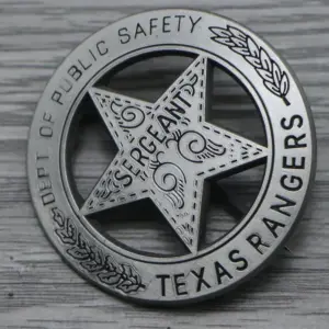 Texas Rangers Badge Pin Collectible 4.5 cm 9 Sce64226b2f494ad8bb6393b66e6a7f75p
