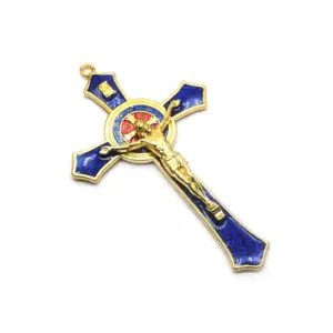 Golden Saint Benedict Cross Pendant 12x7 cm 11 Sd1209595b3b74abfac17773879df3b90K