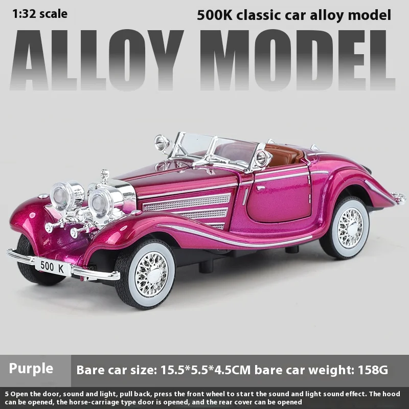 1:32 Scale Classic Car Model in White 7 1:32 Scale Classic Car Model in White - Image 7