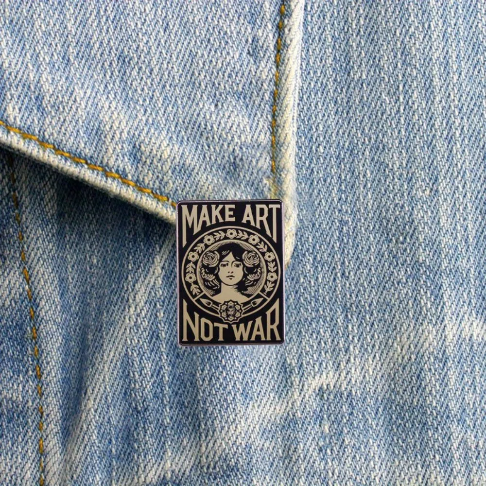 Make Art Not War Vintage Enamel Pin Brooch 3 Make Art Not War Vintage Enamel Pin Brooch - Image 3