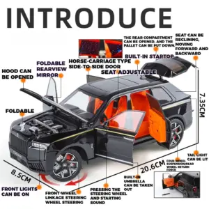 1:24 Scale Rolls Royce Cullinan Diecast Model 20 Sd5ccc7a1a0ff42cf87930793004fbc365