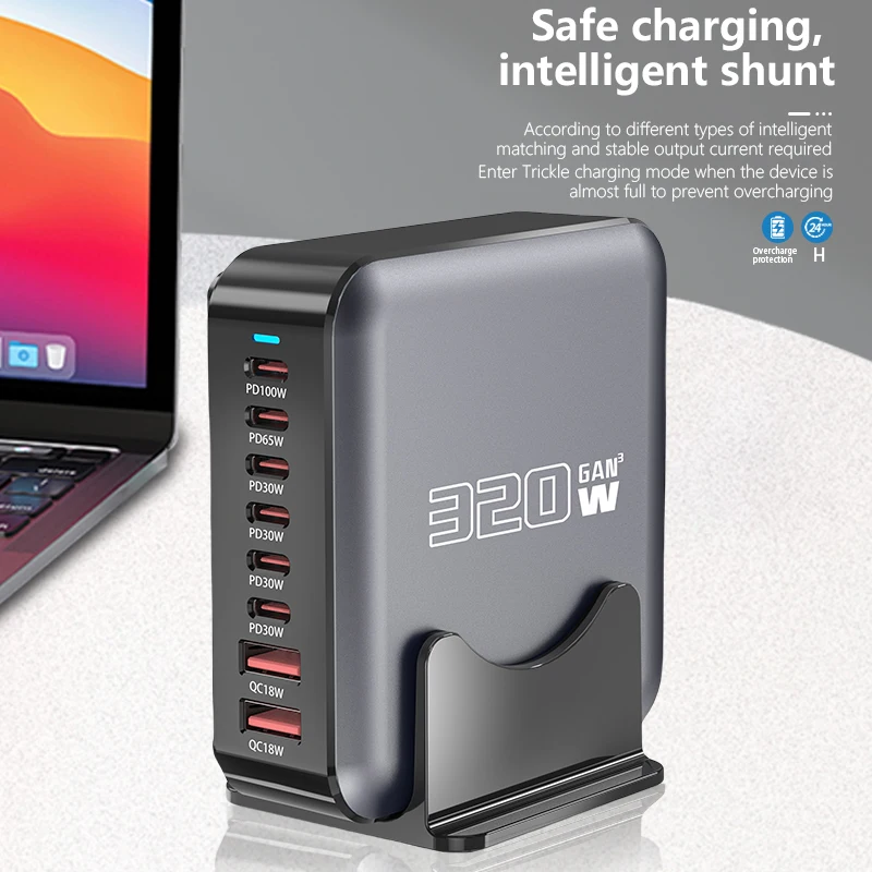 320W GaN Desktop Multi-Function Charging Station 5 320W GaN Desktop Multi-Function Charging Station - Image 5