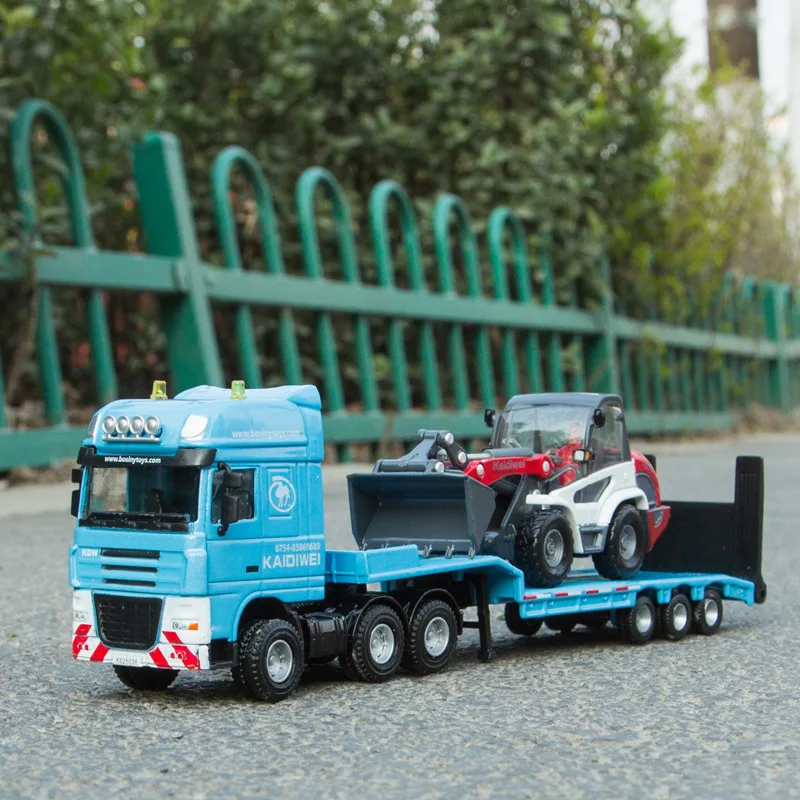 1:50 Scale Trailer Truck with Excavator and Forklift 2 1:50 Scale Trailer Truck with Excavator and Forklift - Image 2