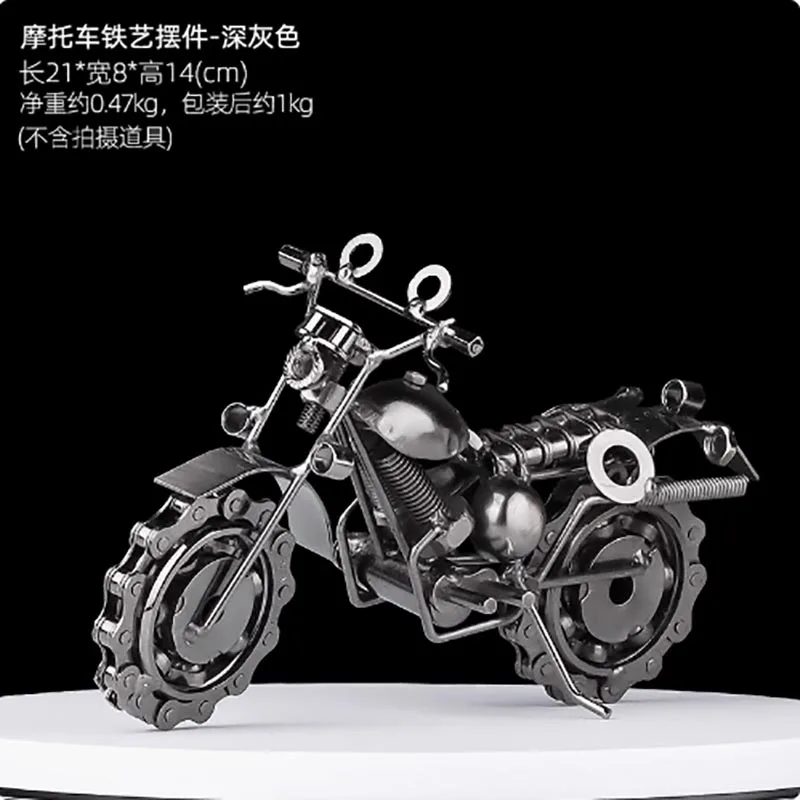 Vintage Iron Motorcycle Collectible Model 21x8x14 cm 2 Vintage Iron Motorcycle Collectible Model 21x8x14 cm - Image 2