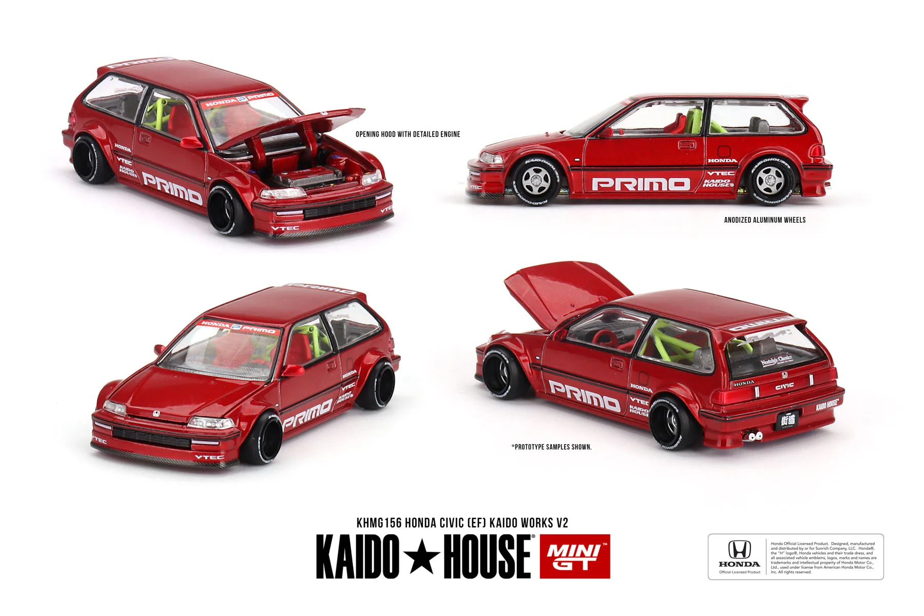 Honda Civic EF V2 1:64 Scale Diecast Model 2 Honda Civic EF V2 1:64 Scale Diecast Model - Image 2